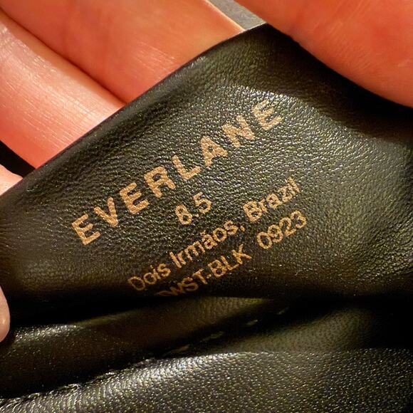 Everlane Day Twist Sandal Black Leather Flat Slide Size 8.5 New Without Box - Picture 7 of 8